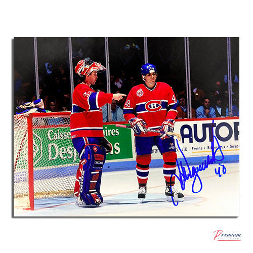 J.J. Daigneault Montreal Canadiens Signed 8x10 Photograph with Patrick Roy