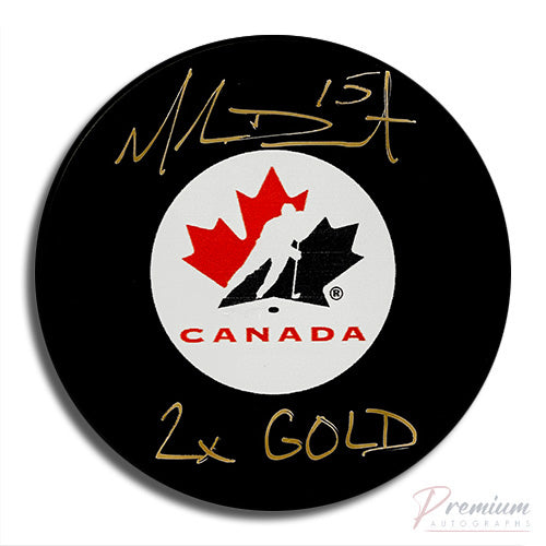 Melodie Daoust Team Canada Signed Puck w/ 2x Gold Inscription