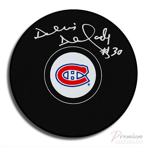 Denis DeJordy Montreal Canadiens Signed Puck