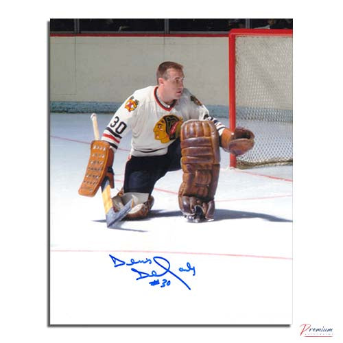 Denis Dejordy Chicago Blackhawks Signed 8x10 One Knee