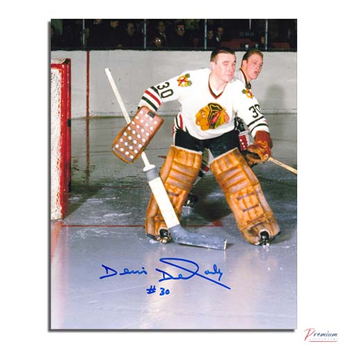 Denis Dejordy Chicago Blackhawks Signed 8x10 Action