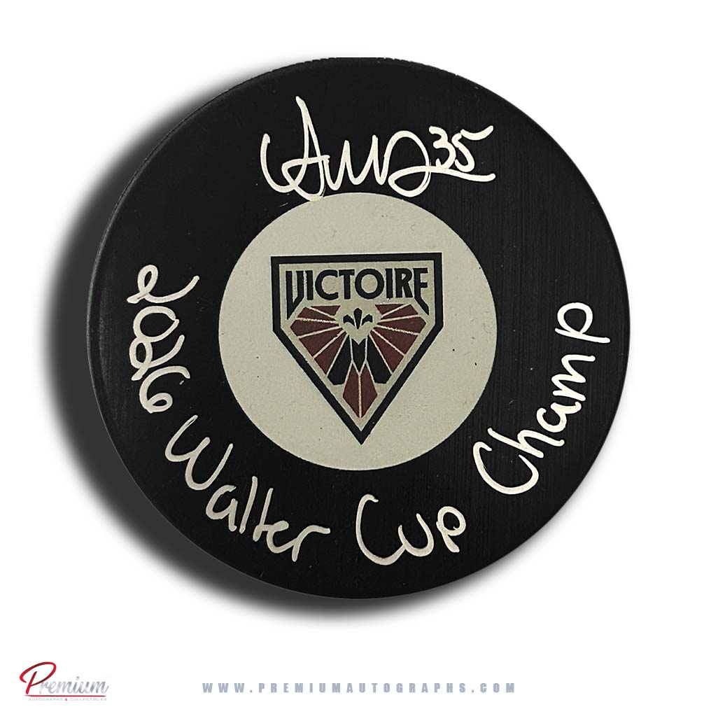 Ann-Renee Desbiens Autographed Montreal Victoire Puck w/ 2026 Walter Cup Champ Inscription