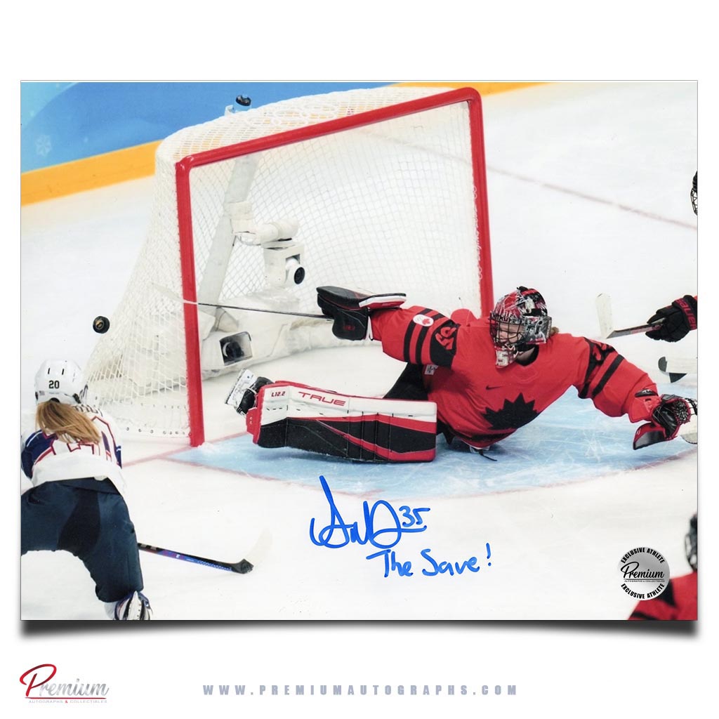 Ann-Renee Desbiens Team Canada Signed 8x10 Photograph Great Save! /w The Save! Inscription