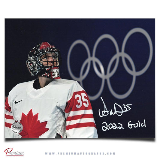 Ann-Renee Desbiens Team Canada Signed 8x10 Photograph /w 2022 Gold Inscription