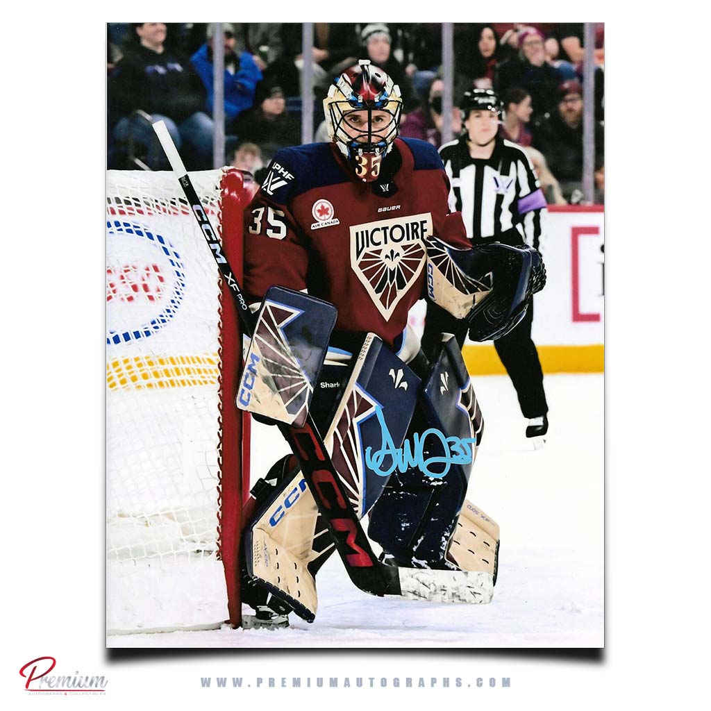 Ann-Renee Desbiens Montreal Victoire PWHL Autographed 8x10 Photograph Against the Post