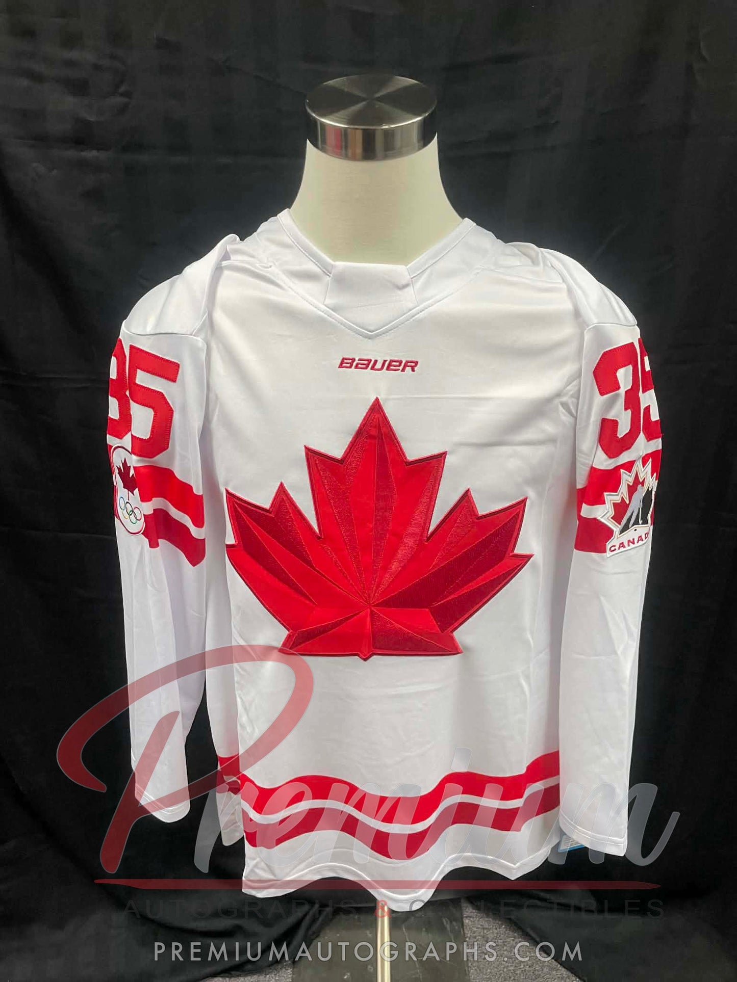 Ann-Renee Desbiens Olympic Team Canada Autographed Bauer WHITE jersey