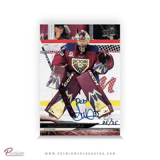 Ann-Renee Desbiens Montreal Victoire Autographed 2024-25 Upper Deck PWHL Hockey Card #38 Ltd /35 Nicknames  edn. w/ "Deb" Inscription