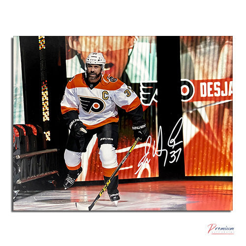 Eric Desjardins Philadelphia Flyers Signed 8x10 Photograph Pre-Game