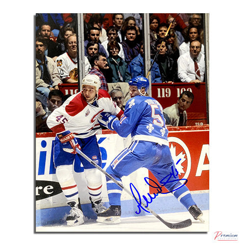 Gilbert Dionne Montreal Canadiens Signed 8x10 Photograph Battle Along the Boards