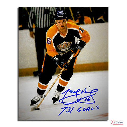 Marcel Dionne Los Angeles Kings Signed 8x10 Photograph /w 731 Goals Inscription