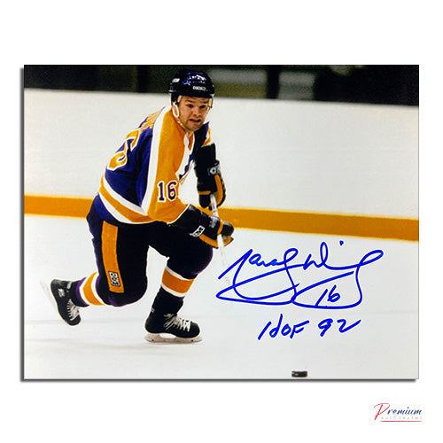 Marcel Dionne Los Angeles Kings Signed 8x10 Photograph On the Rush /w HOF 92 Inscription