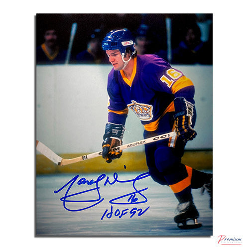 Marcel Dionne Los Angeles Kings Signed 8x10 Photograph Skating /w HOF 92 Inscription