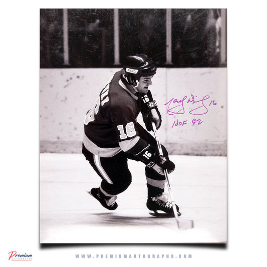 Marcel Dionne Los Angeles Kings Signed 16x20 Photograph On the Rush w/ HOF 92 Inscription