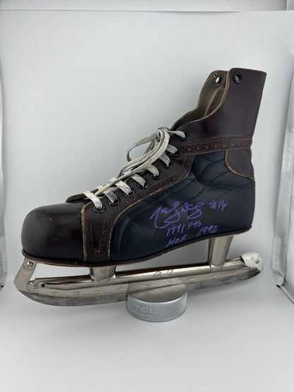 Marcel Dionne Autographed Vintage Skate w/ 1771 Pts & HOF 92 Inscription in purple paint pen