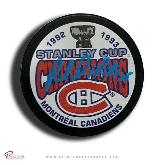 Paul DiPietro Montreal Canadiens Autographed 1992-93 Stanley Cup Puck