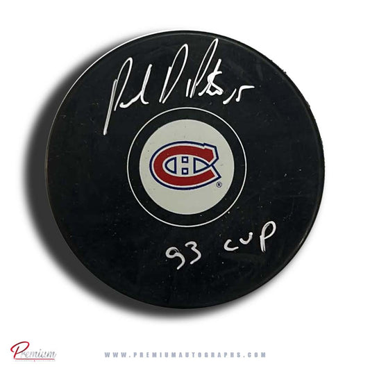 Paul DiPietro Montreal Canadiens Autographed Puck w/ 93 Cup Inscription