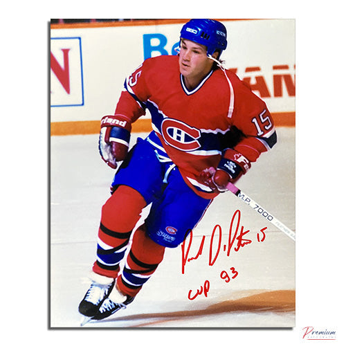 Paul DiPietro Montreal Canadiens Signed 8x10 Photograph Skating /w Cup 93 Inscription