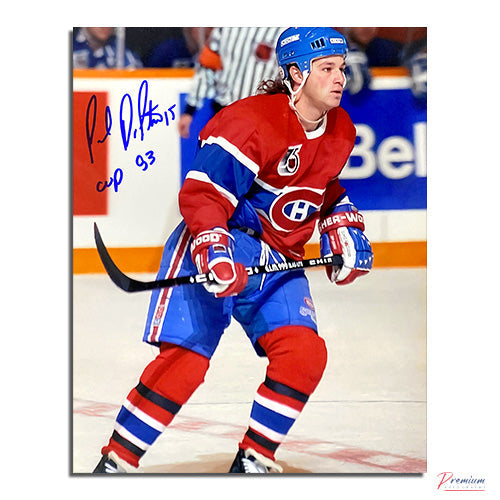 Paul DiPietro Montreal Canadiens Signed 8x10 Photograph Up Ice /w Cup 93 Inscription