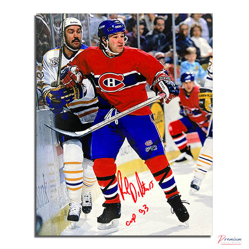 Paul DiPietro Montreal Canadiens Signed 8x10 Photograph Battle /w Cup 93 Inscription