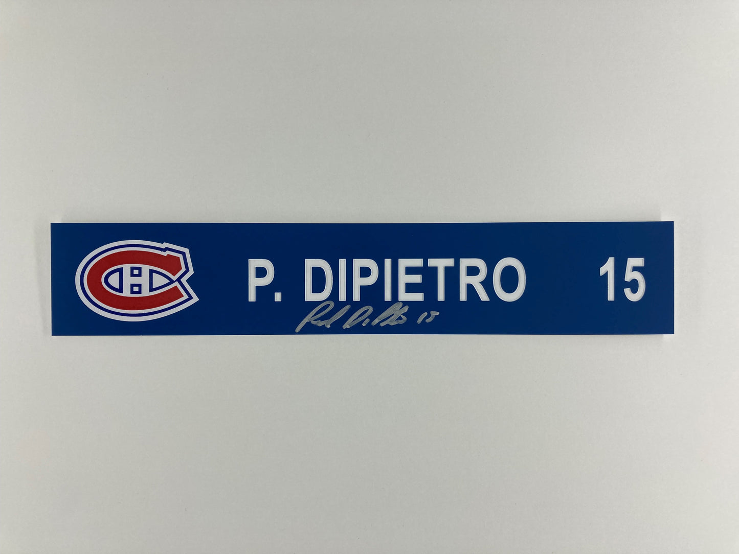 Montreal Canadiens Locker Plate Replica Autographed by Paul DiPietro