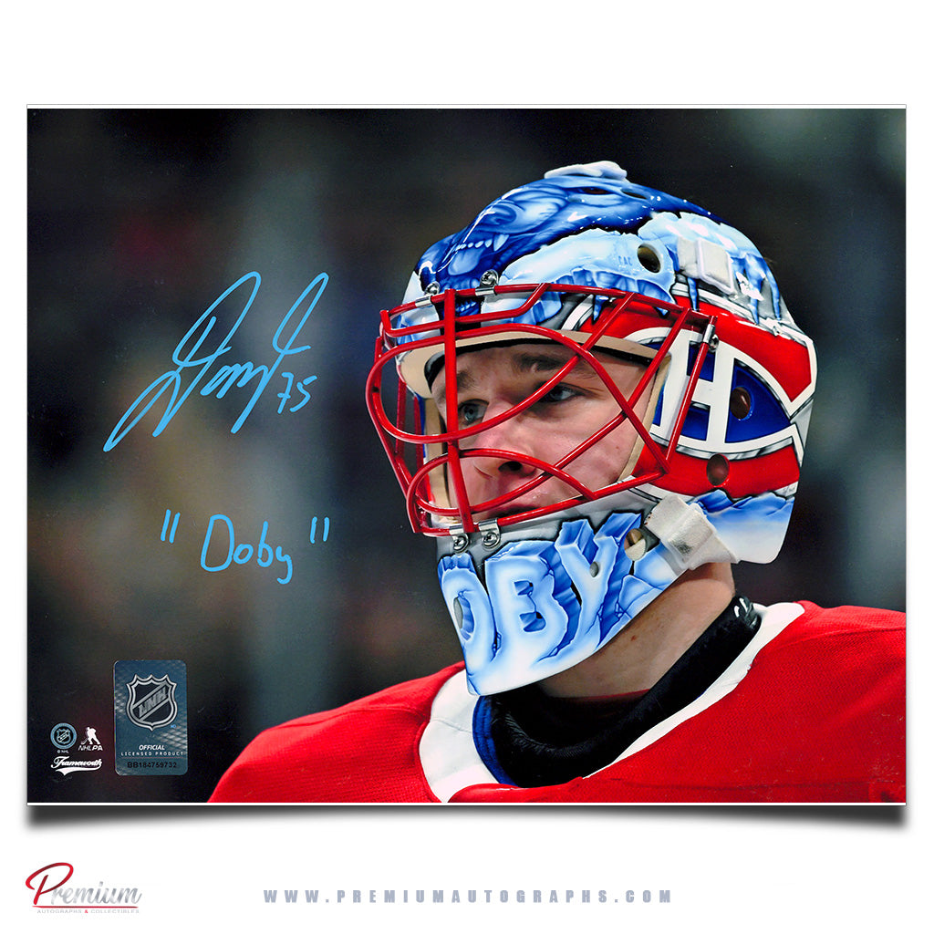 Jakub Dobes Montreal Canadiens Autographed 8x10 Photograph Close Up w/ Doby Inscription