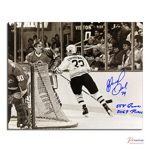 Gord Donnelly Quebec Nordiques Signed 8x10 Photograph /w 554 Games & 2069 PIMS Inscription