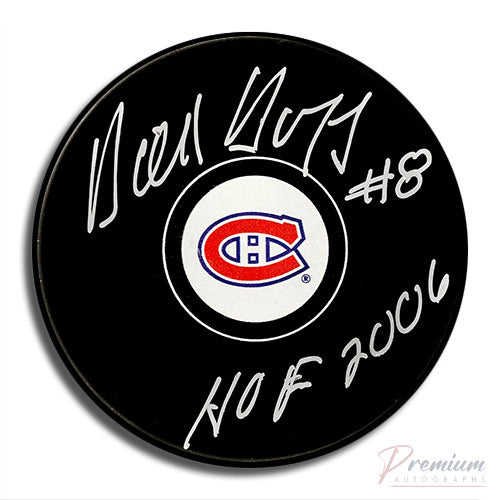 Dick Duff Montreal Canadiens Signed Puck w/ HOF 2006 Inscription