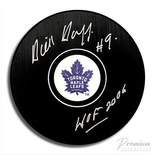 Dick Duff Toronto Maple Leafs Signed Puck w/ HOF 2006 Inscription