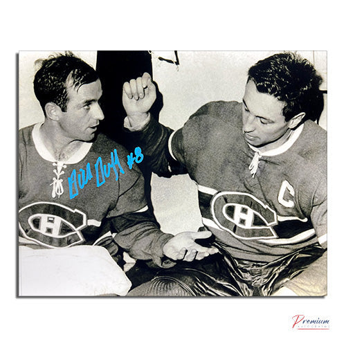 Dick Duff Montreal Canadiens Signed 8x10 Photograph w/ Jean Beliveau