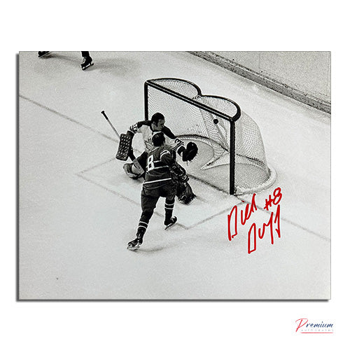 Dick Duff Montreal Canadiens Signed 8x10 Photograph /w Goal Vs. Maple Leafs