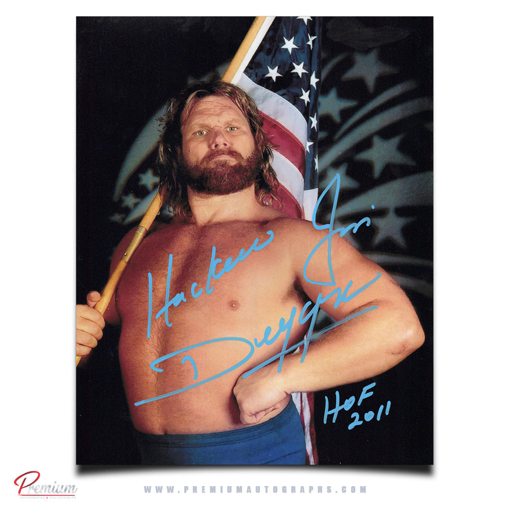 Hacksaw Jim Duggan WWE Wrestling Autographed 8x10 Photograph Proud American w/ HOF 2011 Inscription