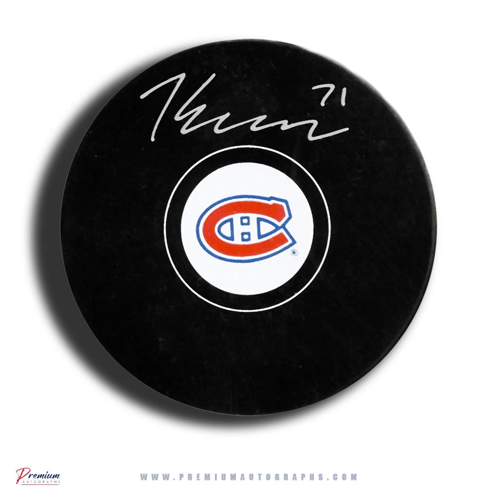 Jake Evans Montreal Canadiens Signed Puck