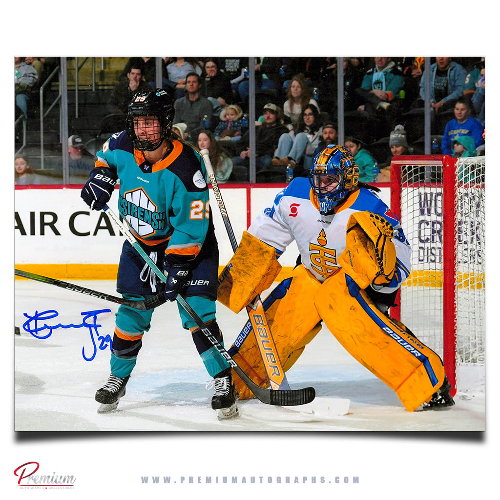 Emmy Fecteau New York Sirens Autographed PWHL 8x10 Photograph Infront of the Net