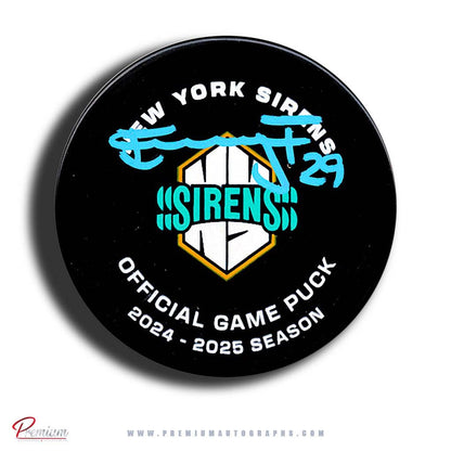 Emmy Fecteau New York Sirens Autographed PWHL Official Game Puck