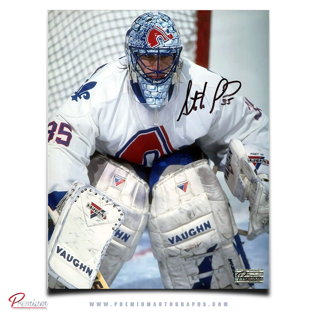 Stephane Fiset Quebec Nordiques Autographed 8x10 Photograph Close Up