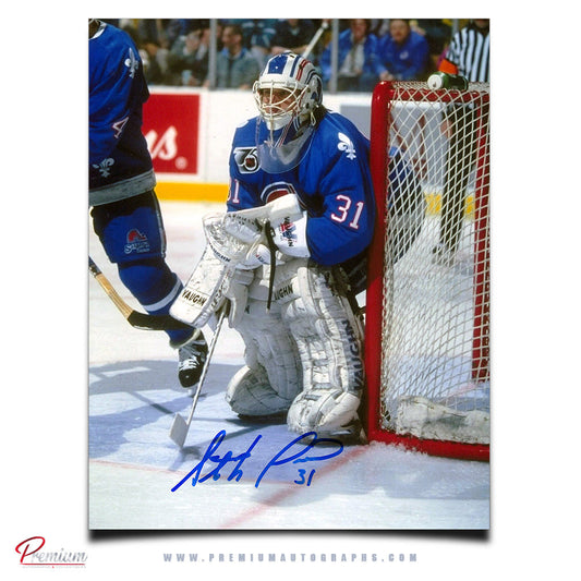 Stephane Fiset Quebec Nordiques Signed 8x10 Photograph Against the Post