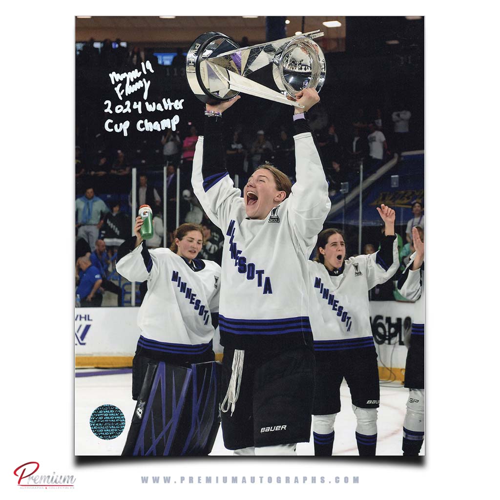 Maggie Flaherty Minnesota Frost PWHL Autographed 8x10 Photograph with 2024 Walter Cup Champion Inscription