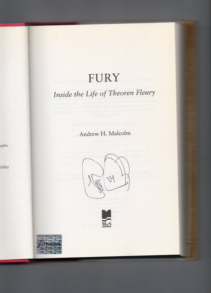 Fury, Inside the Life of Theoren Fleury book Autographed by Theoren Fleury