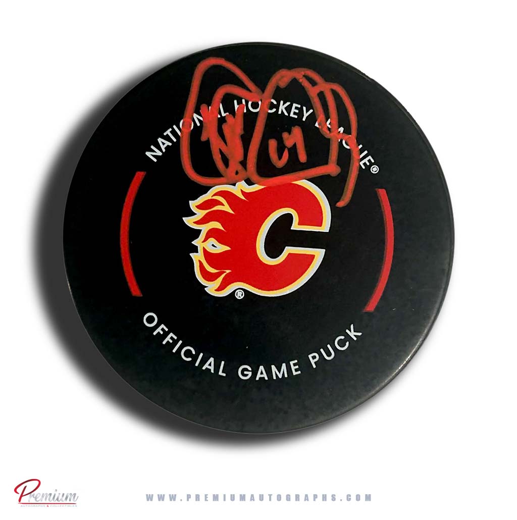 Theo Fleury Calgary Flames Autographed Official Game Puck