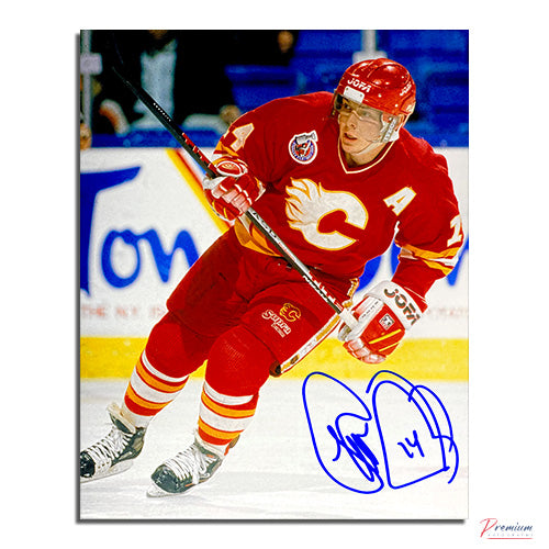 Theo Fleury Calgary Flames Signed 8x10 Photograph Skating