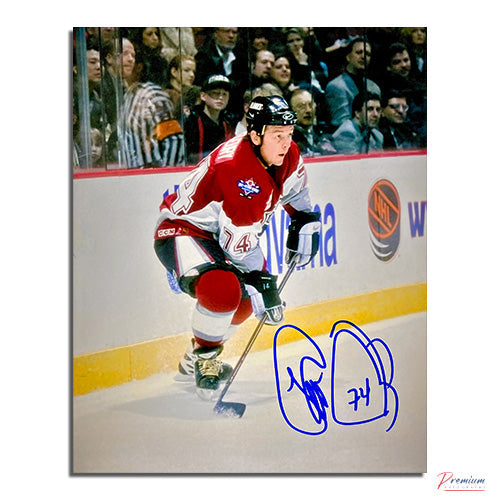 Theo Fleury NHL All Stars Signed 8x10 Photograph with Puck