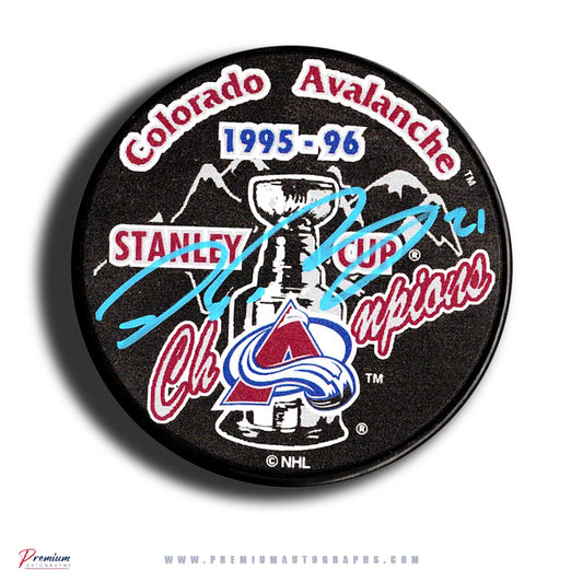 Peter Forsberg Colorado Avalanche Signed 1996 Stanley Cup Puck