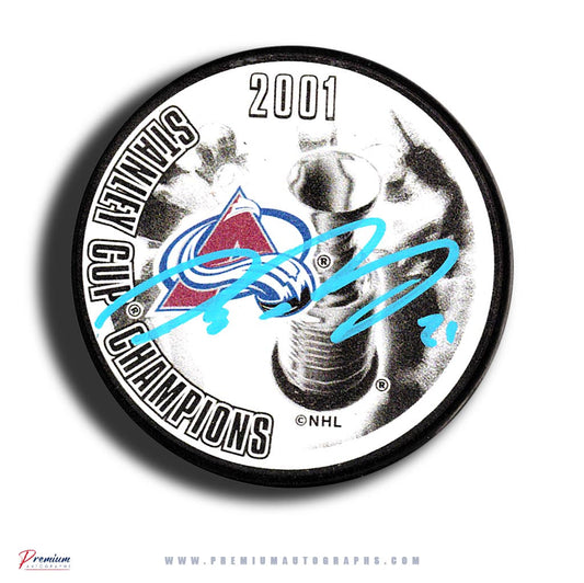 Peter Forsberg Colorado Avalanche Signed 2001 Stanley Cup Puck