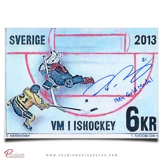 Peter Forsberg Team Sweden Lillehammer Signed 8x10 Famous Goal Commemorative Photograph