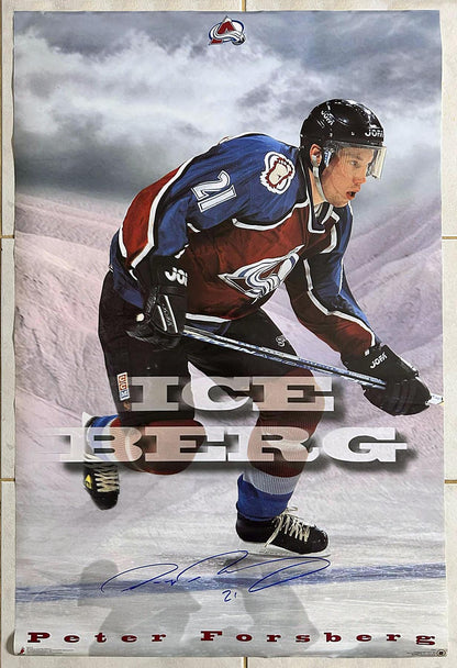 Peter Forsberg Colorado Avalanche Signed 2.75x3.75 in Poster