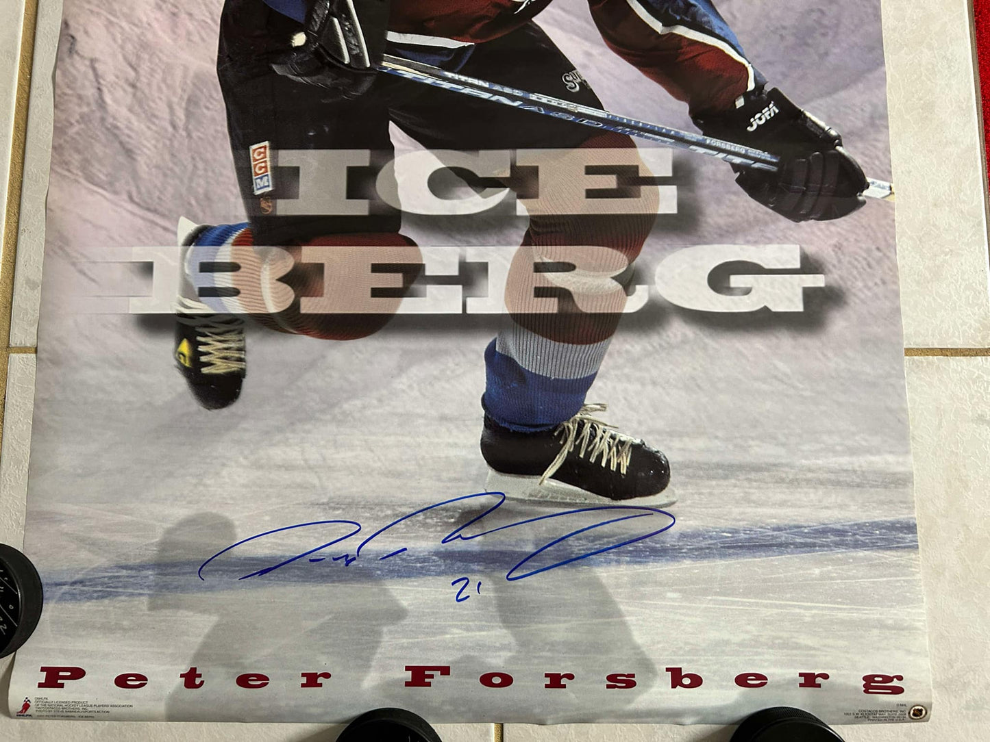 Peter Forsberg Colorado Avalanche Signed 2.75x3.75 in Poster