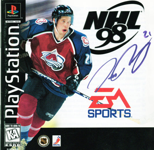 Peter Forsberg Colorado Avalanche Signed PlayStation NHL 1998 Game Insctructions Cover