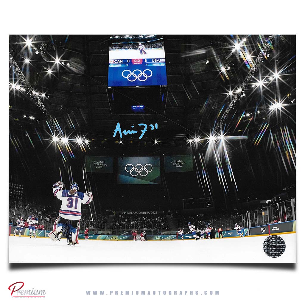 Aerin Frankel Team USA Autographed Olympic 8x10 Photograph Net Cam Celebration