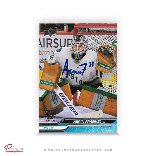 Aerin Frankel Boston Fleet Autographed 2023-24 Upper Deck PWHL Hockey Card #14 Parallel Deluxe #'rd /250