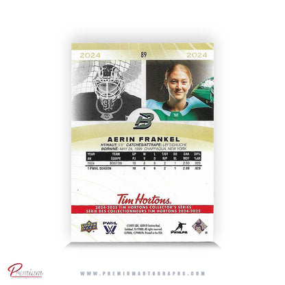 Aerin Frankel Boston Fleet Autographed 2025-26 Upper Deck PWHL Tim Hortons Hockey Card #89